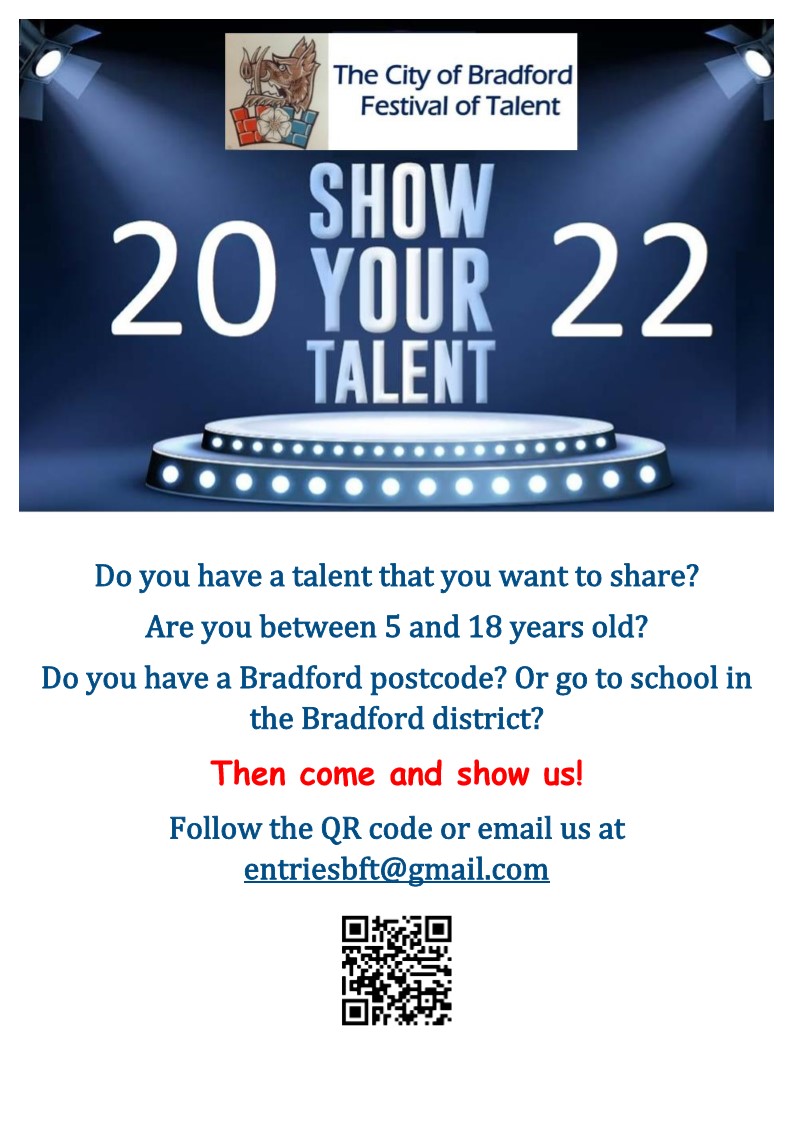 Still time to enter the City of Bradford Festival of Talent 2022